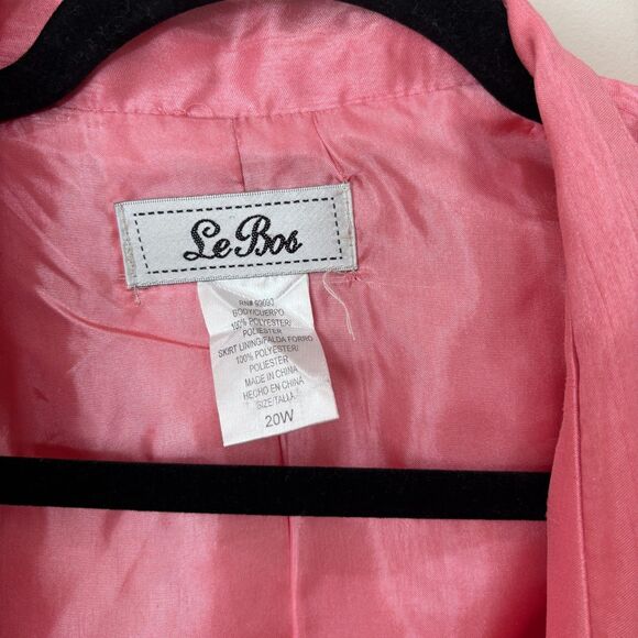 Le Bos Pastel Pink Taffeta Blazer Jacket Tank Set Women 20W Satin Church Wedding - Picture 2 of 10